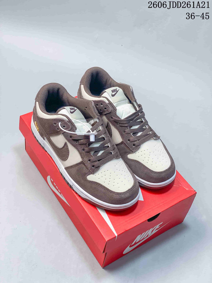 Nike Dunk Low Sneakers in Taupe and White