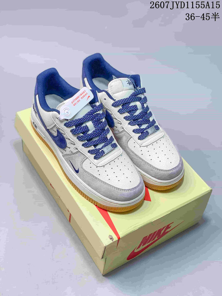 Nike Air Force 1 White Grey Blue Sneakers 2607JYD1155A15