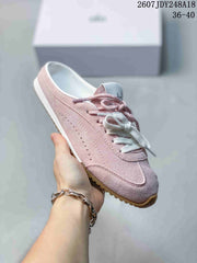 alo Sunset Mule Sneakers in Pink, Navy and Cream