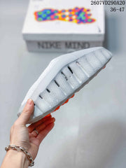 Nike Mind 001 Slide Sandals White with Orange Pods
