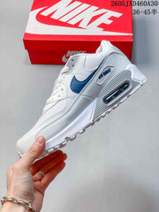 Nike Air Max 90 White and Blue Retro Sneakers
