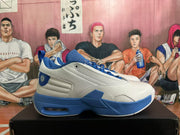 Jordan White and Blue Basketball Sneakers