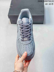 Nike Air Force 1 Low Sneakers, Gray Pattern, Style 611270ASWPR