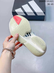 Adidas White Running Shoes with Neon Accents