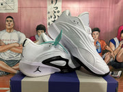 Jordan White Basketball Sneakers with Black Accents