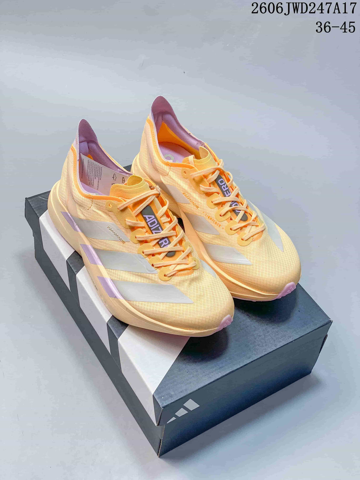 Adidas Adizero Adios Pro 4 Running Shoes, Yellow Pink