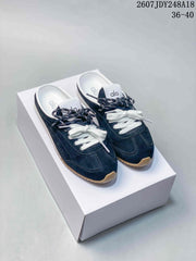 alo Sunset Mule Sneakers in Pink, Navy and Cream