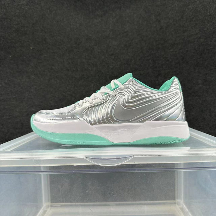 Nike Zoom Silver and Green Sneakers
