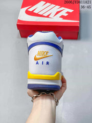 Nike Flight Legacy Mid Basketball Sneakers White Blue Yellow