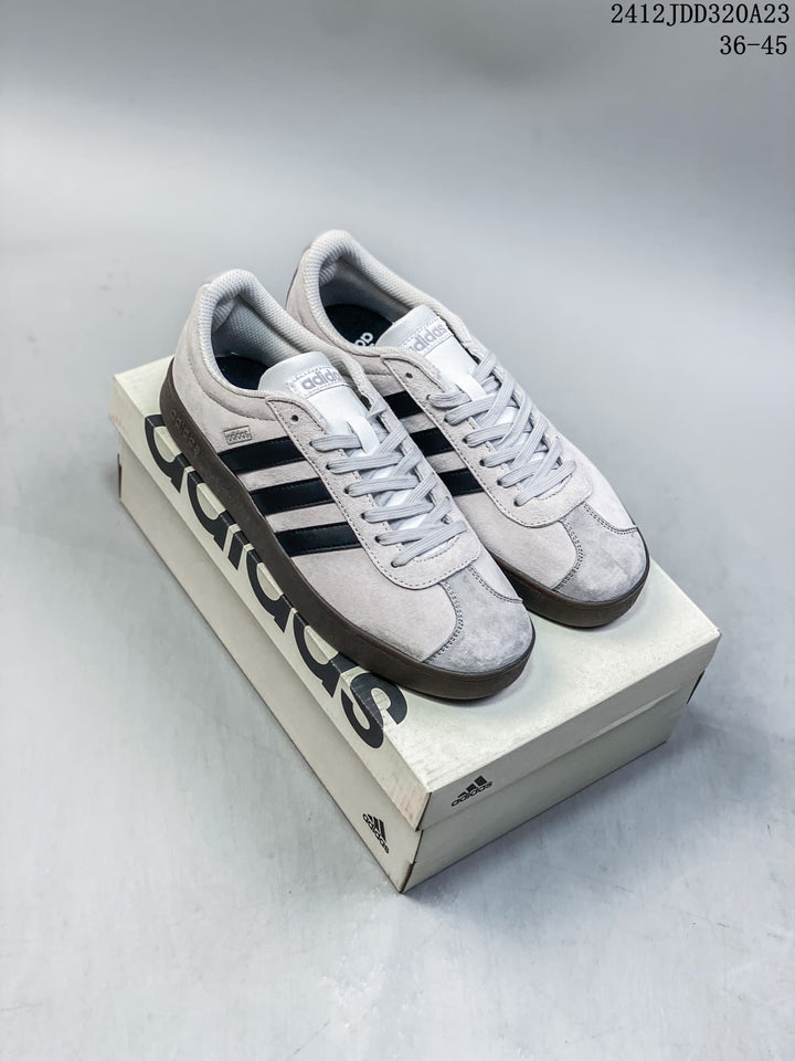Adidas VL Court Classic Shoes in Light Grey and Black