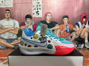 Nike Smiley Basketball Shoes in White, Teal, Blue and Red