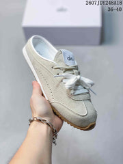alo Sunset Mule Sneakers in Pink, Navy and Cream