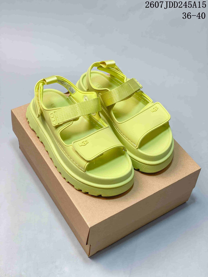 UGG GoldenGlow Women’s Platform Sandals in Lime Green
