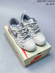 Nike SB Dunk Low Off-White and Gray Sneakers 2607JDD1156A16