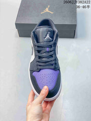 Jordan Air Jordan 1 Low Sneakers in Purple, White and Navy