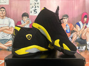 Jordan 14 Retro Black and Yellow High-Top Sneakers