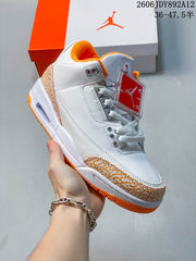 Jordan Air Jordan 3 Retro White and Orange Peel Sneakers