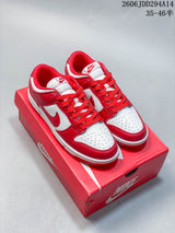 Nike Dunk Low Sneakers Red and White IB4417-104