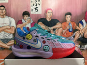Nike Crooked-Smile Face Basketball Sneakers Purple and Teal
