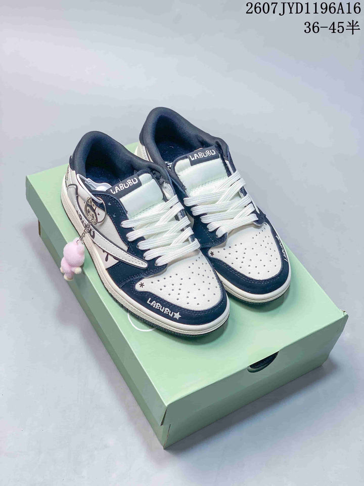 Jordan Air Jordan Low Labubu Graphic Sneakers in Black and White