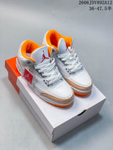 Jordan Air Jordan 3 Retro White and Orange Peel Sneakers
