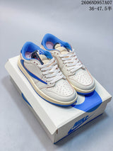 Jordan Air Jordan 1 Low OG Travis Scott Style Sneakers, Blue and White