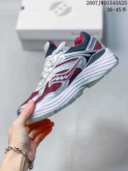 Saucony Pro Grid Omni 9 Burgundy Silver Sneakers 712650OWE