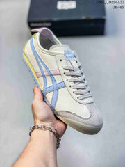 Onitsuka Tiger Mexico 66 Deluxe Sneakers in Cream and Blue