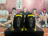 Jordan 14 Retro Black and Yellow High-Top Sneakers