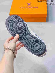 Nike Air Force 1 ’07 Low Louis Vuitton Style Sneakers Blue Gray