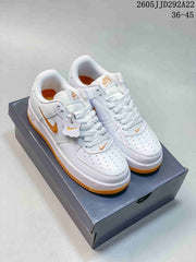 Nike Women's Air Force 1 Shadow White and Orange Sneakers