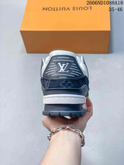 Louis Vuitton Trainer Low Sneakers in White and Navy