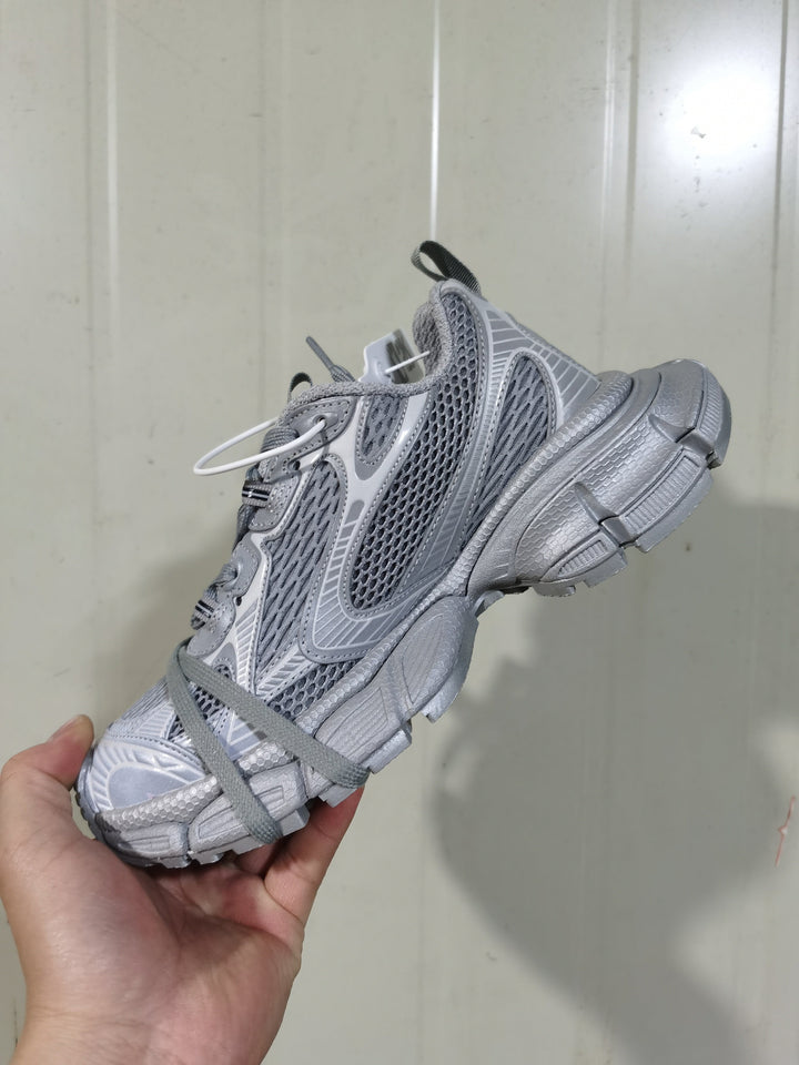 1281 Reflective Grey Mesh Sneakers