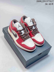 Jordan Air Jordan 1 Low Sneakers Burgundy Brown White