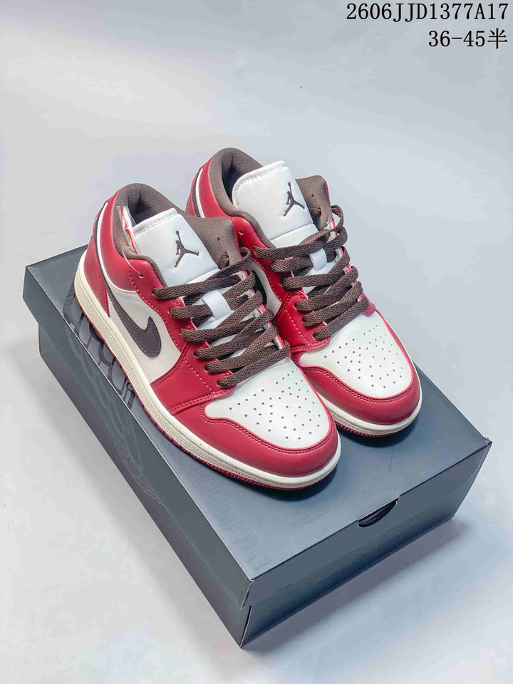 Jordan Air Jordan 1 Low Sneakers Burgundy Brown White