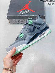 Jordan Air Jordan 4 Retro High-Top Sneakers in Grey and Mint