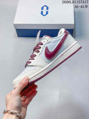 Jordan Air Jordan 1 Low White Burgundy Sneakers