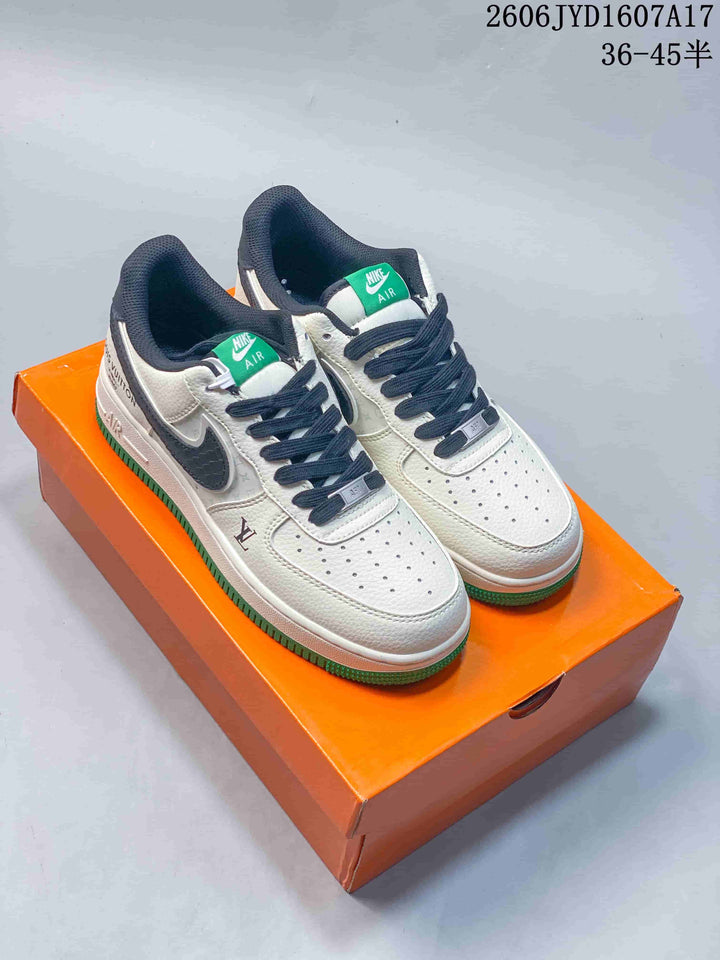 Nike Air Force 1 Low White and Green Sneakers