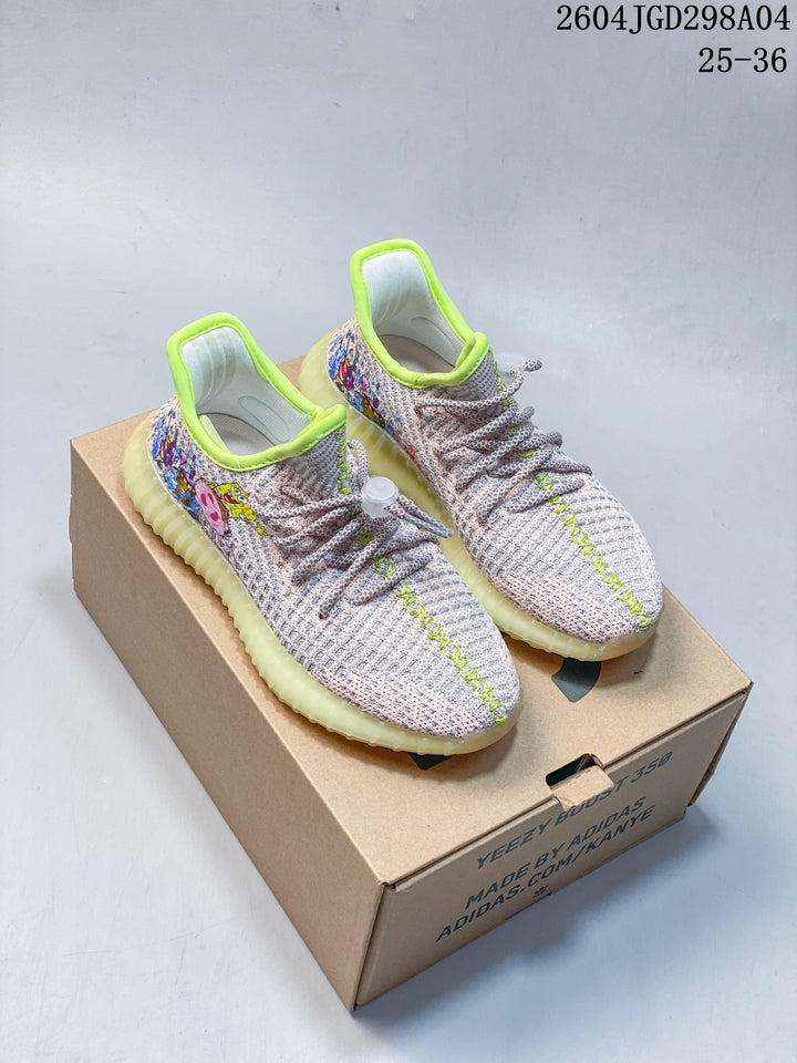 Adidas Yeezy Boost 350 V2 Kids Sneakers with Cartoon Print