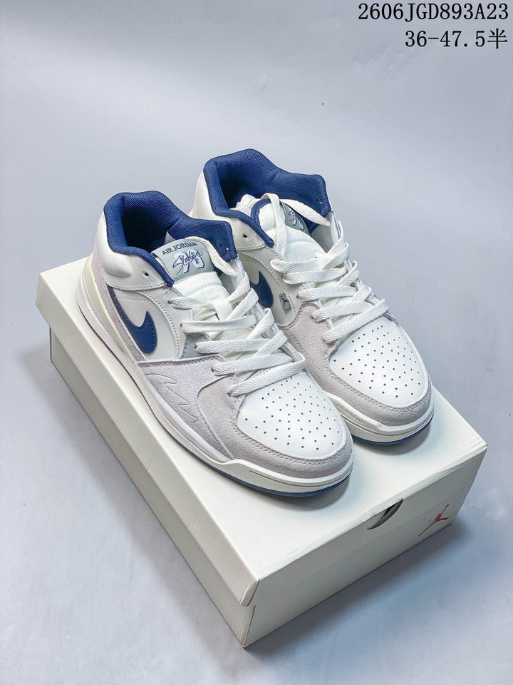 Jordan Stadium 90 White and Blue Sneakers