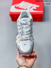 Nike P-6000 Retro Running Sneakers White Grey Blue