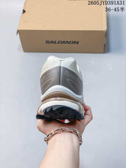 Salomon XT-6 Low-Top Sneakers in White and Taupe