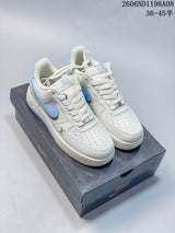 Nike Air Force 1 '07 Low Cream and Blue Sneakers