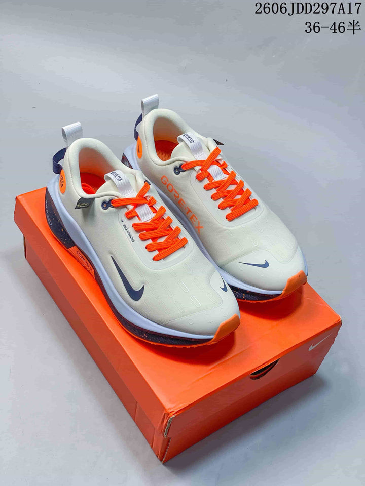 Nike InfinityRN 4 GORE-TEX Running Shoes, Gray and Orange