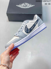 Jordan Air Jordan 1 Low Sneakers in Gray and White