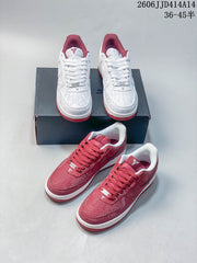 Nike Air Force 1 '07 Low Sneakers, White and Red