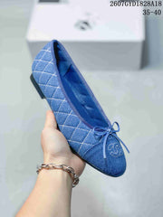 Chanel 26P Blue Quilted Denim Ballet Flats 2607GYD1828A18