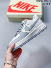 Nike Air Force 1 Grey White Patterned Sneakers 2607VD1605A15