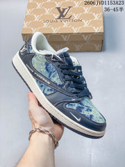 Jordan Fragment x Travis Scott Air Jordan 1 Low Blue Sneakers