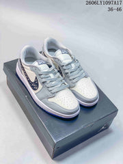 Jordan Air Jordan 1 Low Sneakers in Gray and White